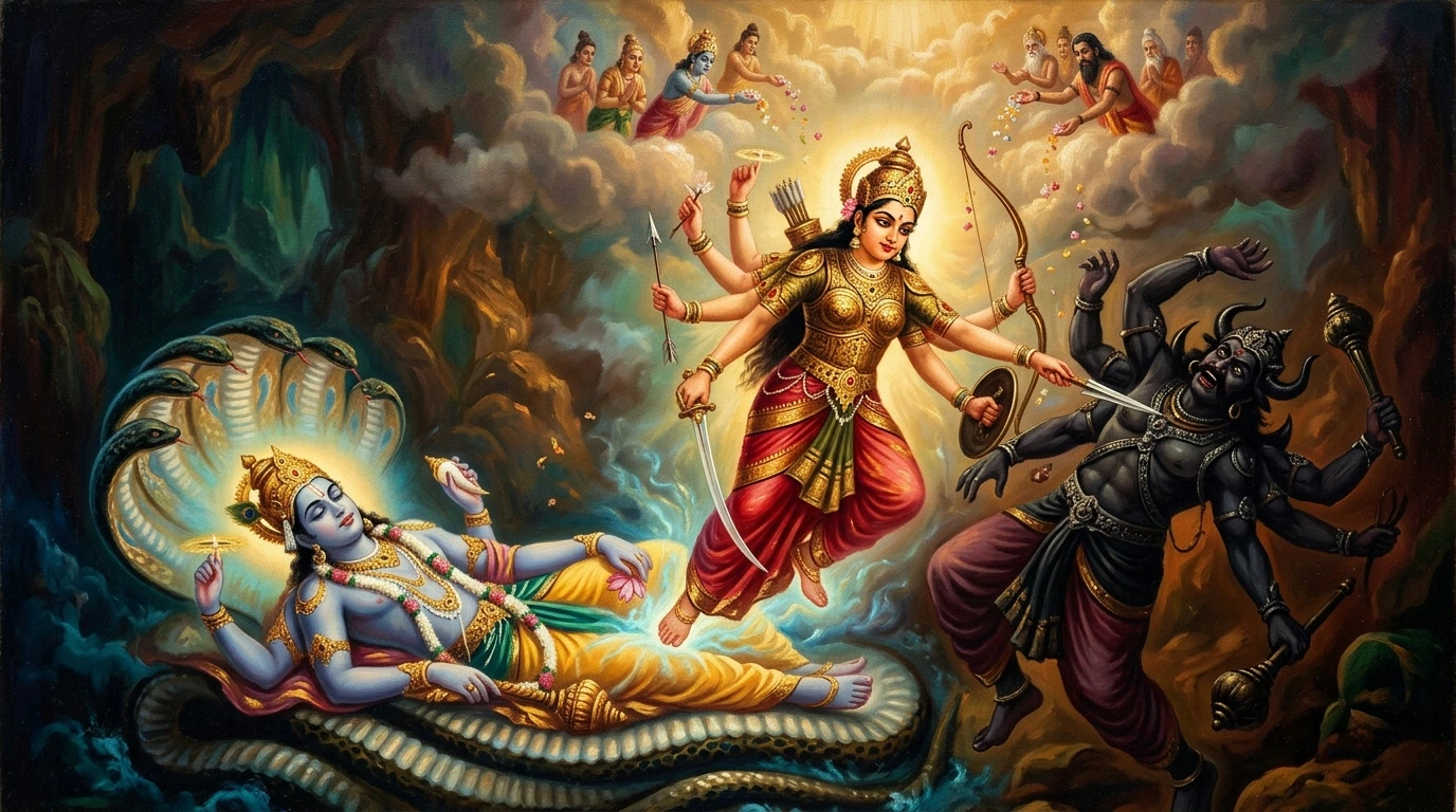 Cosmic Origin of Ekadasi Devi Classical Painting